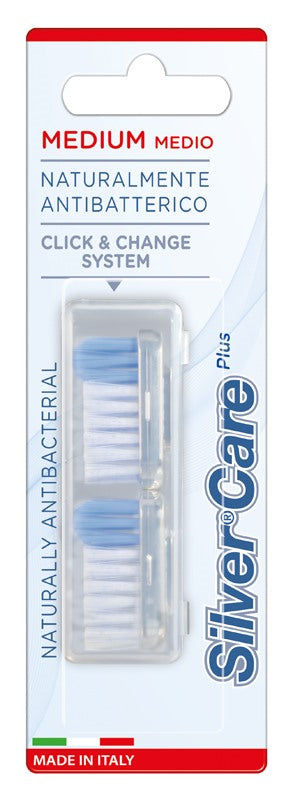 zzolificio piav silvercare spazzolino medio ricambi 2 pezzi ean 8009315000370