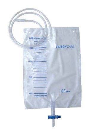 teleflex medical sacca raccolta urina da letto in pvc volume 2000 ml valvola di non ritorno rubinetto scarico t tap tubo di raccordo diametro 5 7 mm lunghezza 90 cm 30 pezzi teleflex medical