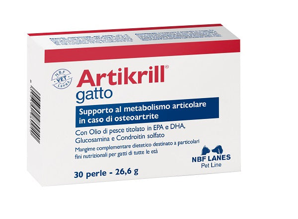 nbf lanes vet artikrill gatto blister 30 perle artikrill ean 8056590980040