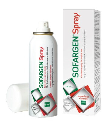 alfasigma px medicazione in polvere spray con caolino e argento sulfadiazina 1 sofargen spray 10 g bomboletta pressurizzata 125 ml sofargen ean 8050762830201