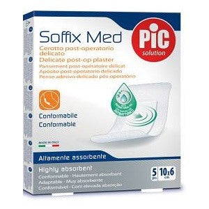 pikdare cerotto pic soffix med in tnt con tampone centrale assorbente sterile monouso 10x6 cm antibatterico 5 pezzi pic ean 8058090003502
