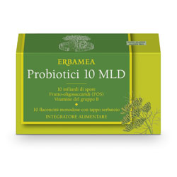 erbamea probiotici 10 miliardi 10 flaconcini 100 ml erbamea ean 8032841639219