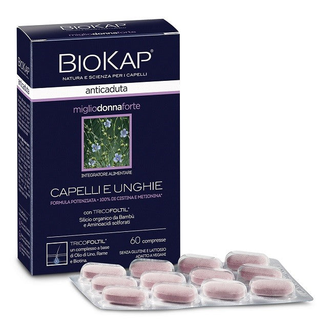 bios line biokap anticaduta miglio donna forte con tricofoltil 60 compresse biokap ean 8030243025883