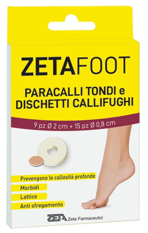 zeta farmaceutici zetafoot paracallo tondo 9 pezzi dischetto callifugo 15 pezzi zeta farmaceutici ean 8056772636161