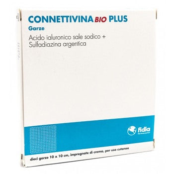 fidia farmaceutici connettivinabio plus garza 10 x 10 cm 10 pezzi connettivina
