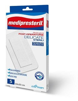 corman medicazione post operatoria medipresteril delicata tnt 10x20cm 5 pezzi medi presteril ean 8016867006927