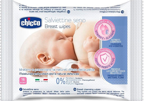 artsana chicco chicco salviette detergenti per il seno 16 pezzi chicco ean 8058664080700