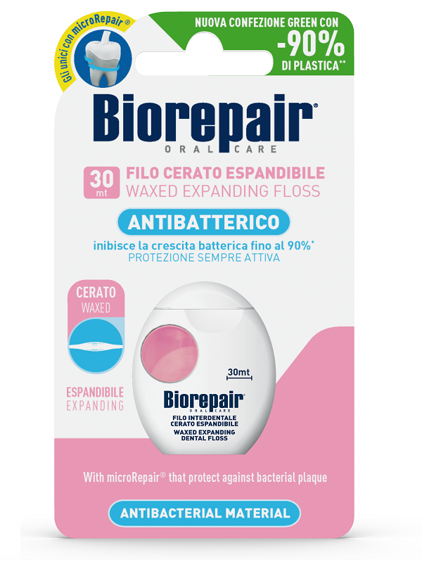 euritalia biorepair oral care antibatterico filo cerato espandibile gengive delicate 255 metri biorepair ean 8017331058244