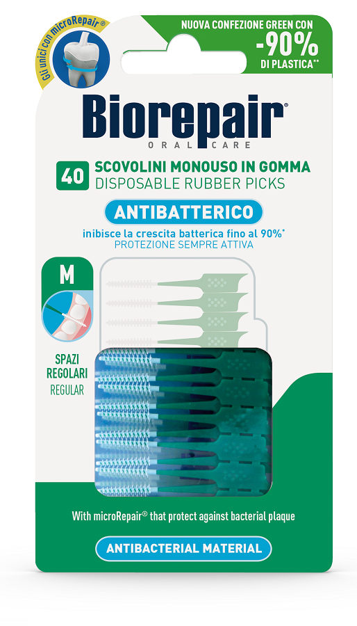 euritalia biorepair oral care antibatterico 40 scovolini monouso spazi regolari biorepair ean 8017331060070