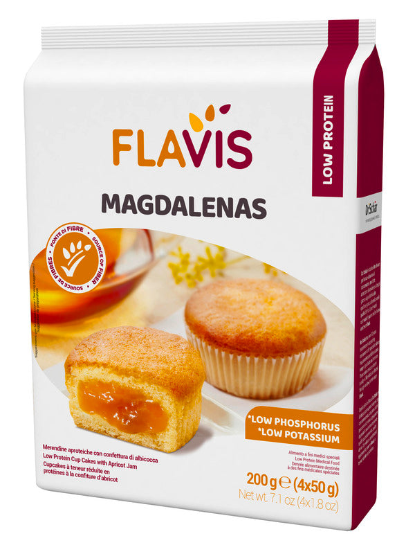 schar uno flavis magdalenas merendine aproteiche con confettura di albicocca 4 monoporzioni da 50 g flavis ean 8008698025710
