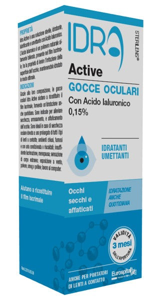 eurospital gocce oculari sterilens idra active 10 ml con acido ialuronico 015 sterilens