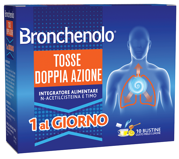 perrigo italia bronchenolo tosse doppia azione 10 bustine bronchenolo ean 8004283144545