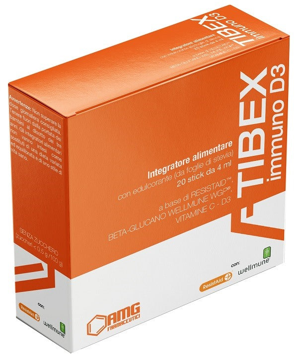 amg farmaceutici tibex immuno d3 20 stick pack da 4 ml amg farmaceutici