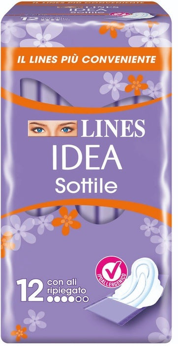 fater femcare lines idea sottili ripiegati ali 12 pezzi lines ean 8001480401648