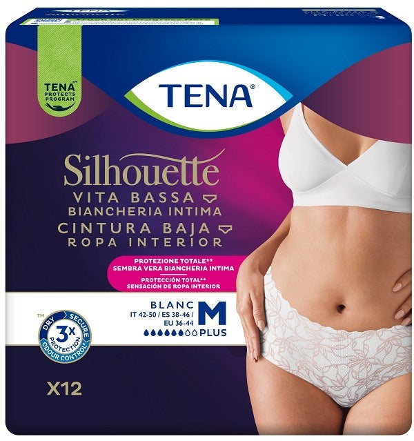 essity italy spa pannolone a mutandina assorbente tena silhouette plus white medium 12 pezzi tena ean 7322542075197