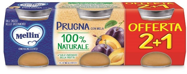 mellin mellin omogeneizzato prugna 3 pezzi da 100 g mellin ean 3041091950390