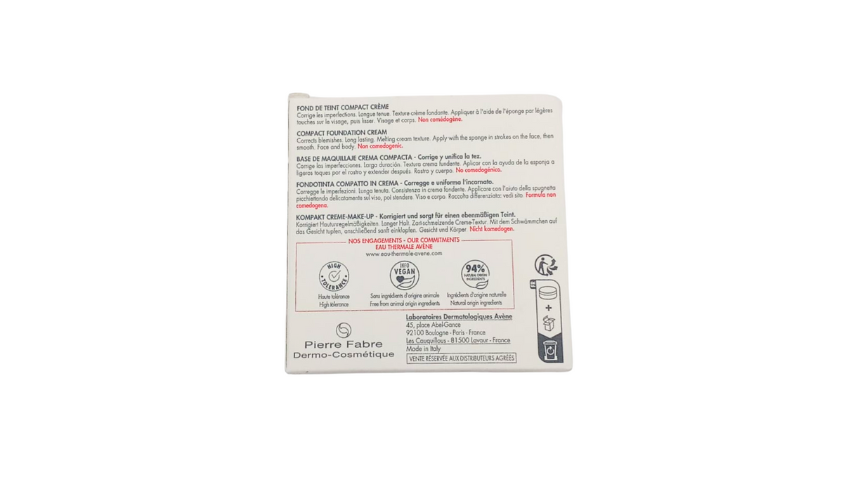 Fond de Teint Compact Avene Couvrance Miel Avene