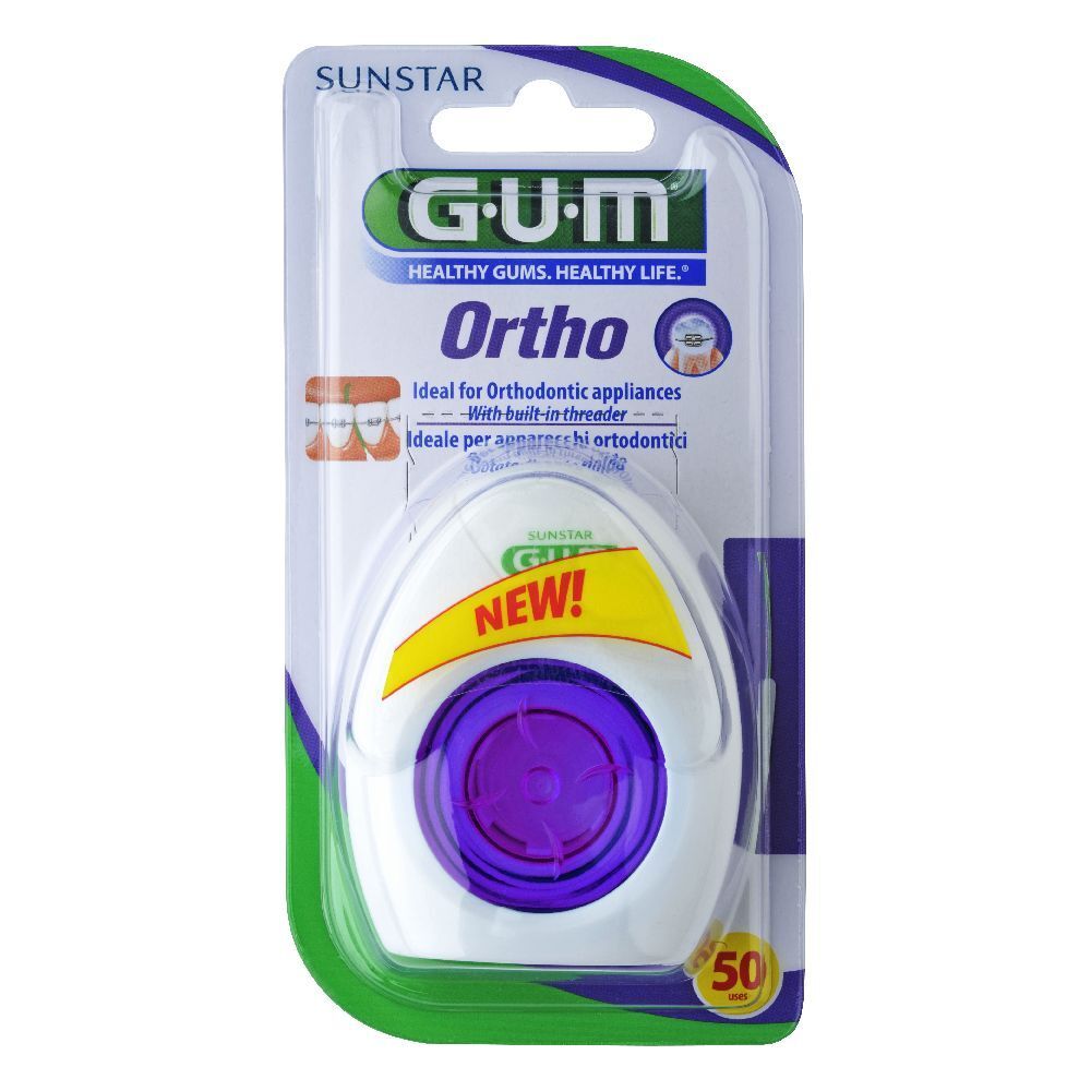 Fil dentaire spongieux Ortho Floss 50 pièces Gum