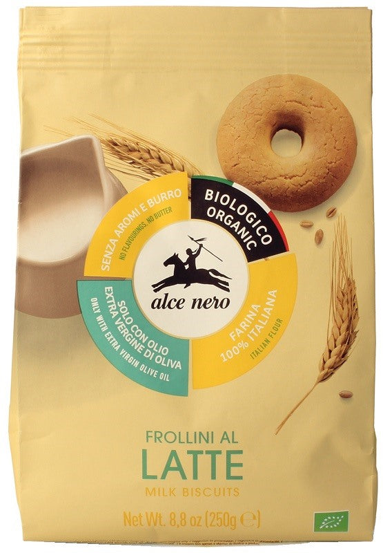 alce nero frollino al latte bio 250 g alce nero ean 8009004811225