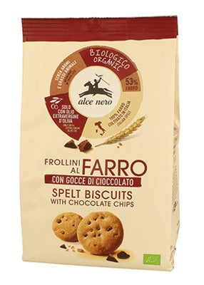 alce nero frollino di farro con gocce di cioccolato bio 250 g alce nero ean 8009004812406
