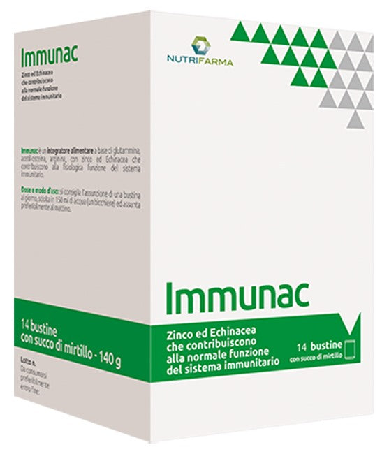 aqua viva immunac 14 bustine 10 g con succo di mirtillo nutrifarma ean 8032611851537