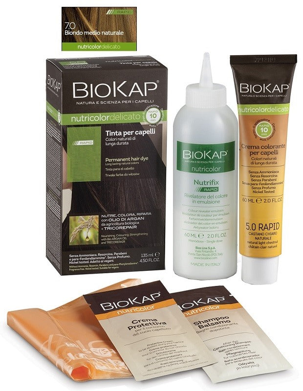 bios line bios line biokap nutricolor delicato rapid tinta 70 biondo medio naturale 135 ml biokap ean 8030243015280