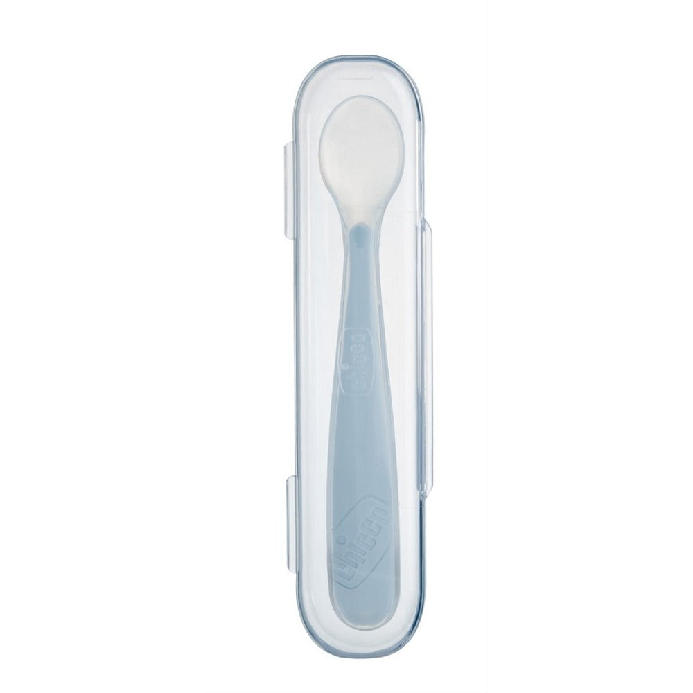 chicco chicco softly spoon cucchiaio morbido in silicone grigio 6m con custodia chicco ean 8058664192458