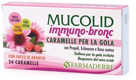 farmaderbe mucolid bronc immuno 24 caramelle gusto arancia farmaderbe ean 8058456784786