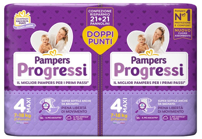 fater babycare pampers progressi pannolino maxi pacco doppio 42 pezzi pampers ean 8001480307148