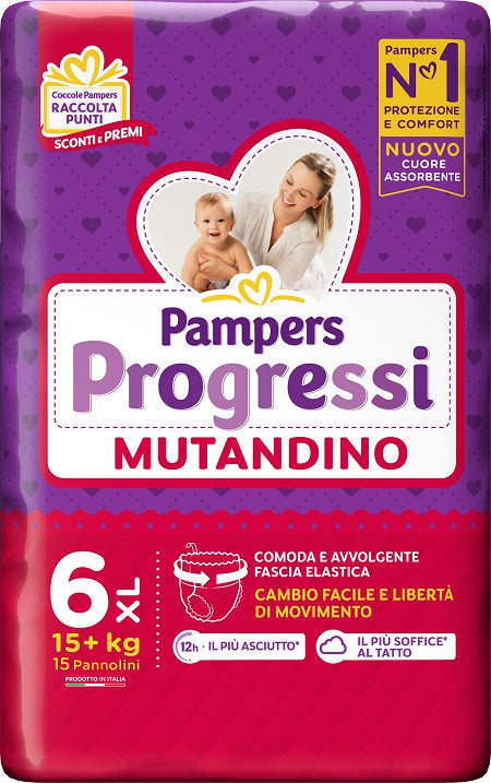 fater spa pampers progressi mutandina xl 15 pezzi pampers ean 8001480131590