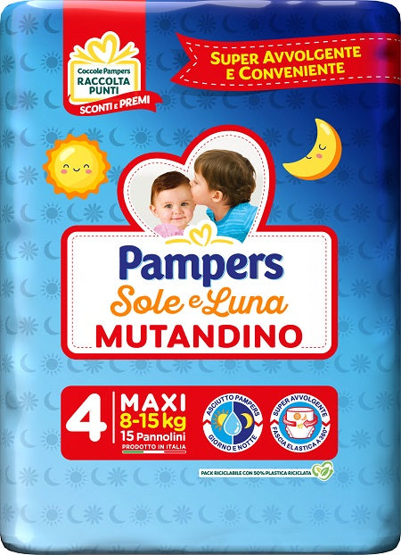 fater spa pampers sole luna mutandina maxi 15 pezzi pampers ean 8001480306622