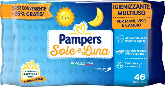 fater spa wipes sole luna 46 pezzi pampers ean 8001480600287