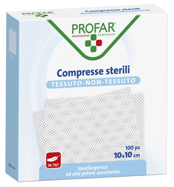 federfarma co garza compresse tessuto non tessuto 10x10 cm 100 pezzi profar profar