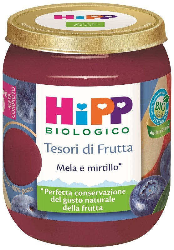 hipp italia hipp tesori frutta mela mirtillo 160 g hipp ean 4062300451964