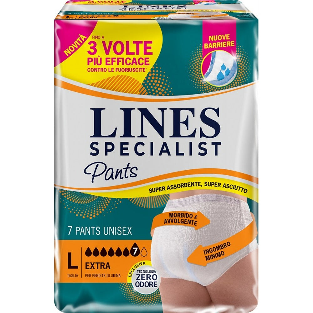 lines pannolone per incontinenza lines specialist pants extra unisex l 7 pezzi lines ean 8001480507050