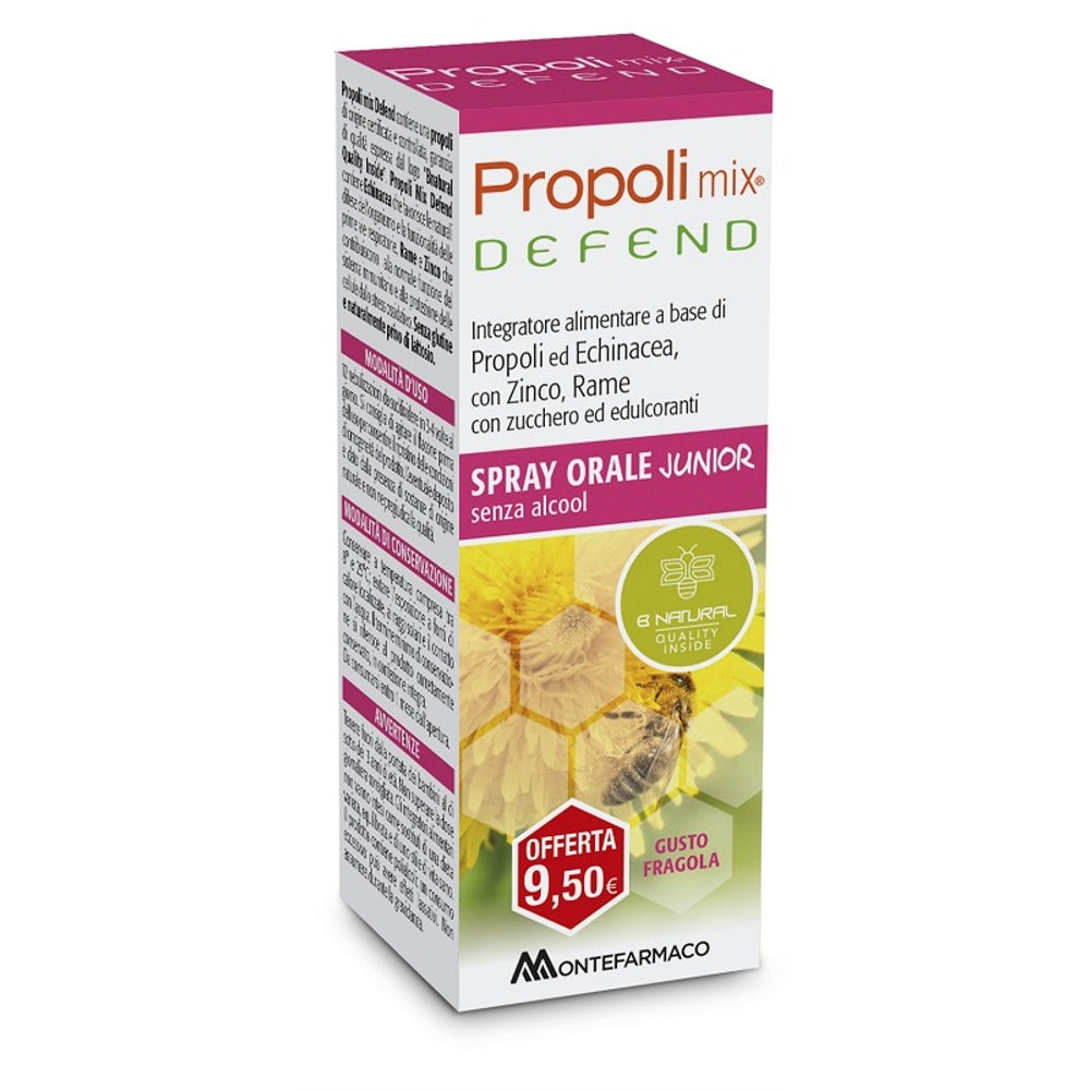 nessuno propoli mix defend spray junior 30 ml senza glutine senza alcol gusto fragola ean 8058363622638