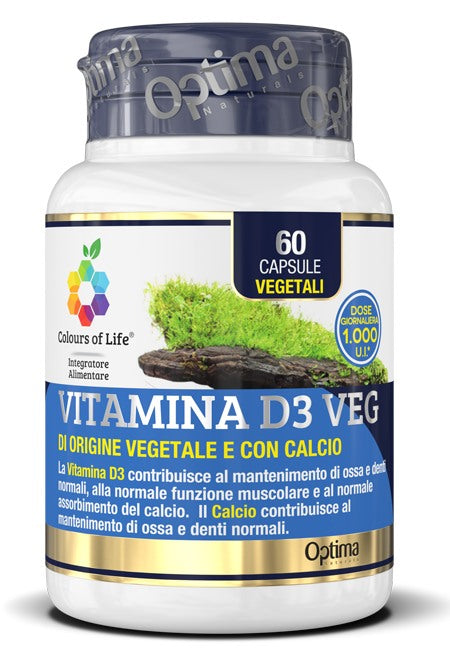 optima naturals colours of life vitamina d3 veg 60 capsule 500 mg colours of life ean 8052432436560