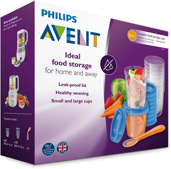 philips spa avent set 10 vasetti conservalatte 180ml 10 vasetti conservalatte 240ml 20 coperchi cucchiaino avent ean 8710103671787