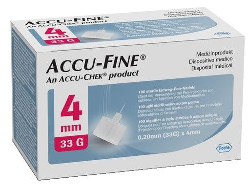 roche diabetes care italy ago ipodermico per penna da insulina accu fine in acciaio inox 33 gauge 4 mm 100 pezzi accu fine