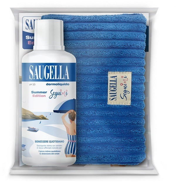 saugella saugella seguimi bundle dermoliquido 500 ml gadget pochette saugella