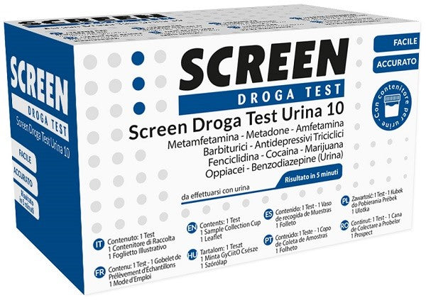 screen italia screen droga test 10 droghe test antidroga con contenitore urina screen italia ean 8059015832740