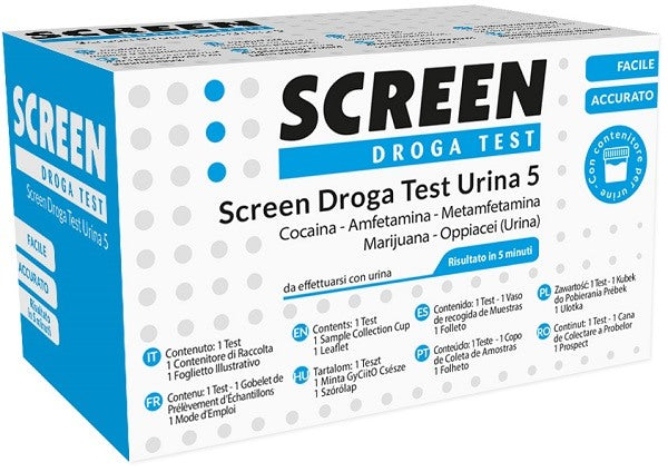 screen italia screen droga test 5 droghe test antidroga con contenitore urina screen italia ean 8059015832757