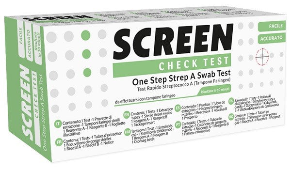screen italia strep a antigen home test determinazione qualitativa antigeni streptococco a da tampone faringeo ean 8059015833419
