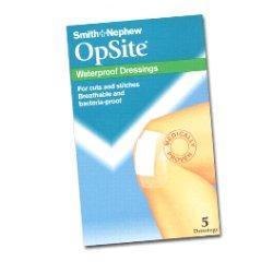 smith nephew medicazione post operatoria adesiva sterile in poliuretano semi permeabile trasparente con tampone a bassa aderenza opsite post op 65x5cm 5 pezzi opsite ean 5000223431310