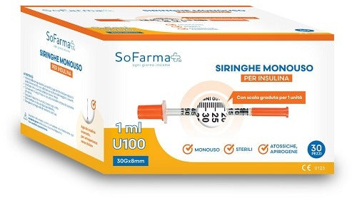 sofarmapiu siringa per insulina 1 ml 30 pezzi sofarmapiu sofarmapiu ean 6970349778899
