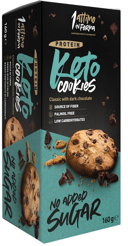 un attimo in forma keto cookies classic dark chocolate 160 g un attimo in forma ean 8059386750933
