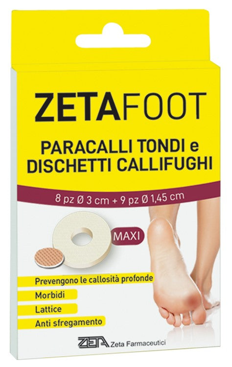 zeta farmaceutici zetafoot paracallo tondo 8 pezzi dischetto callifugo 9 pezzi zeta farmaceutici ean 8056772636154