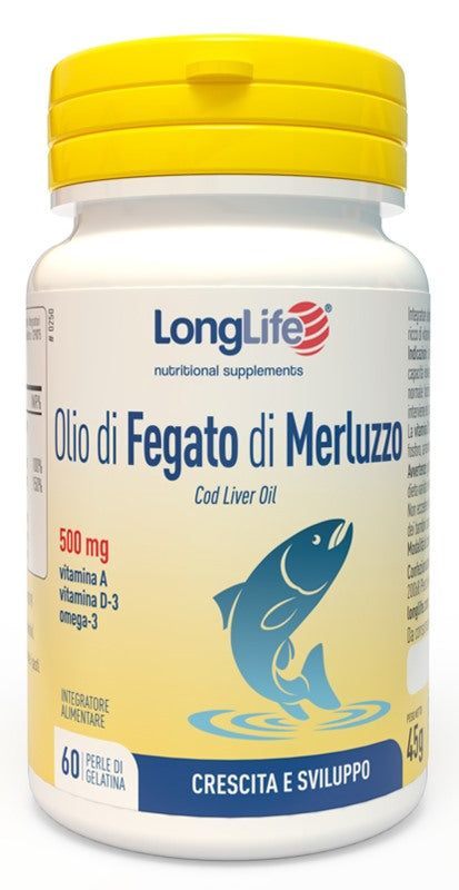 longlife longlife olio fegato merluzzo 500 mg 60 perle long life ean 8054521001802