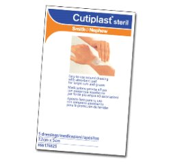 smith nephew srl medicazione cutiplast steril adesiva supporto in tnt adesivo poliacrilato ipollergenico tampone non aderente 72x5 cm 5 pezzi cutiplast ean 5000223448684