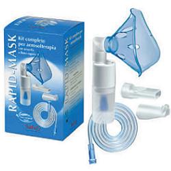 safety kit completo prontex rapid mask per aerosolterapia con ampolla plastica maschera per adulti tubo pressione accessorio nasale boccheruola prontex